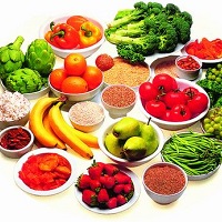 A group of healthy foods